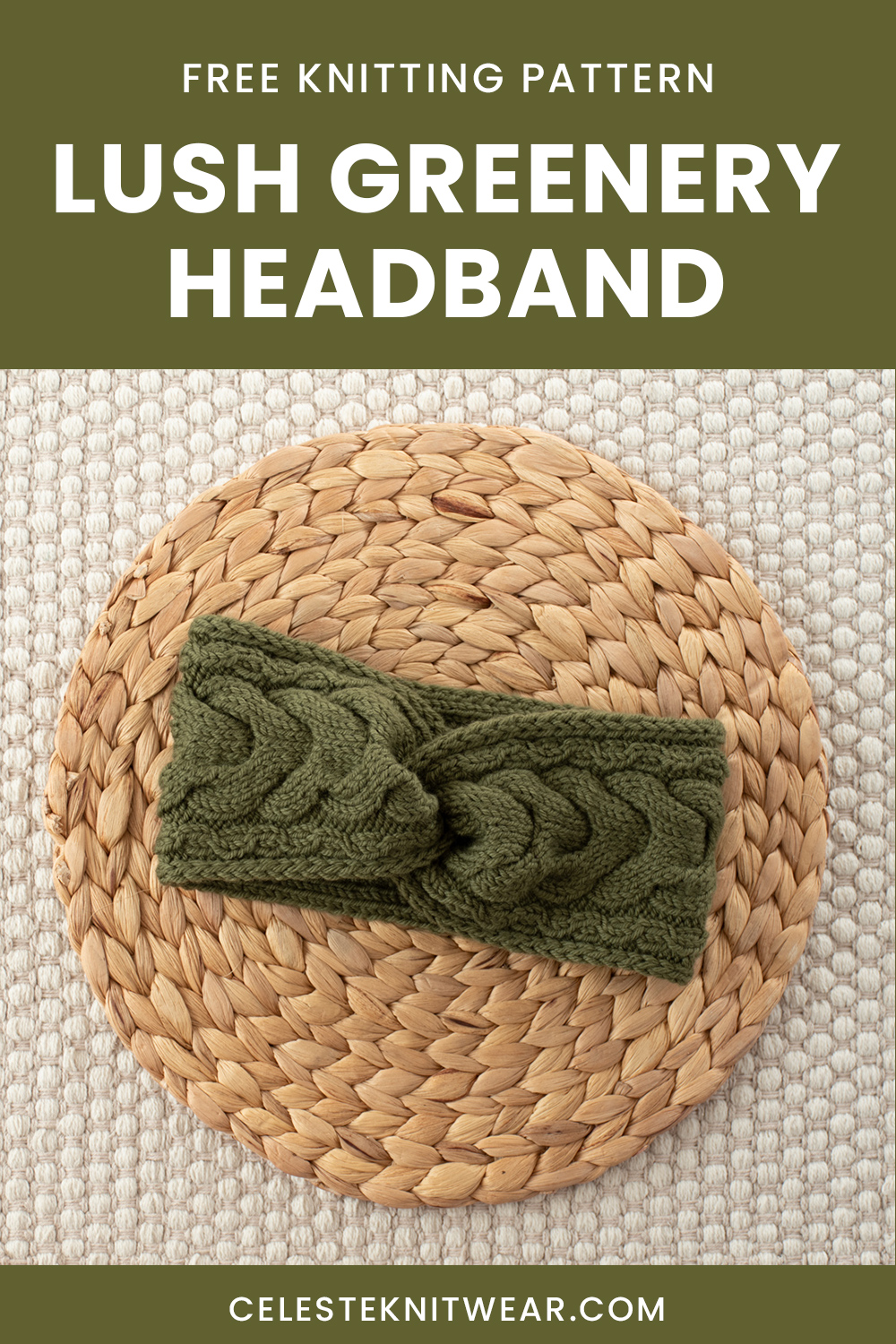 Lush Greenery Headband knitting pattern