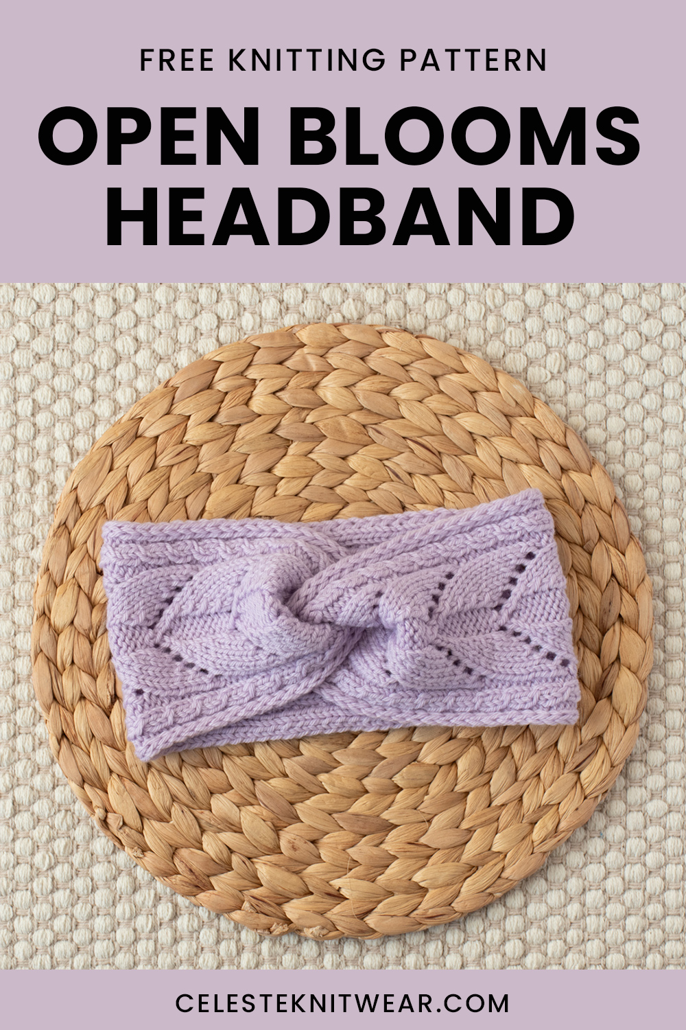 Open Blooms Headband knitting pattern