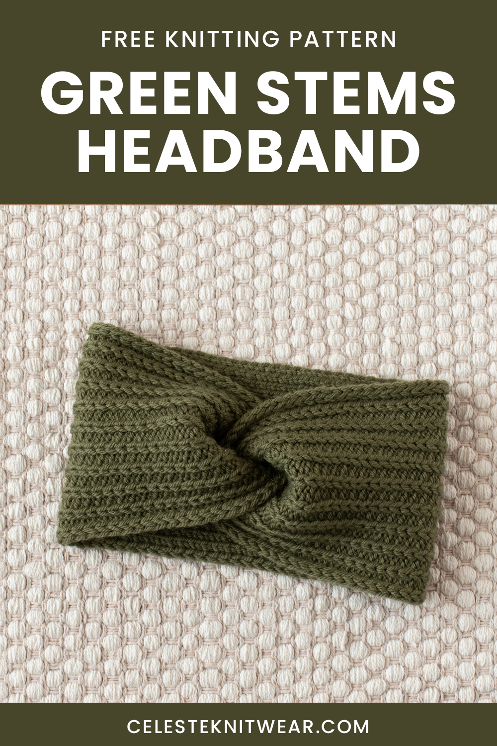 Green Stems Headband knitting pattern