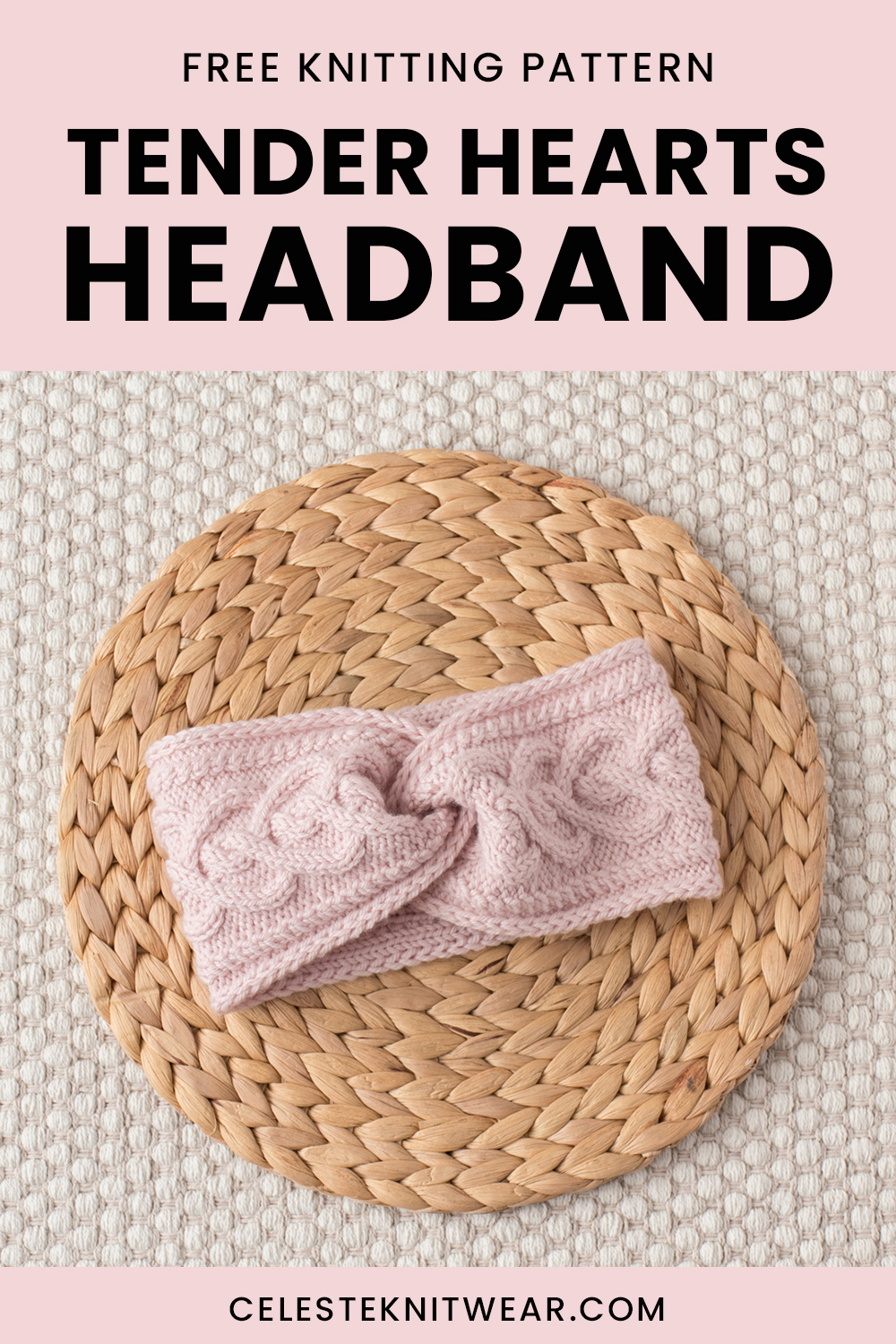 Tender Hearts Headband knitting pattern