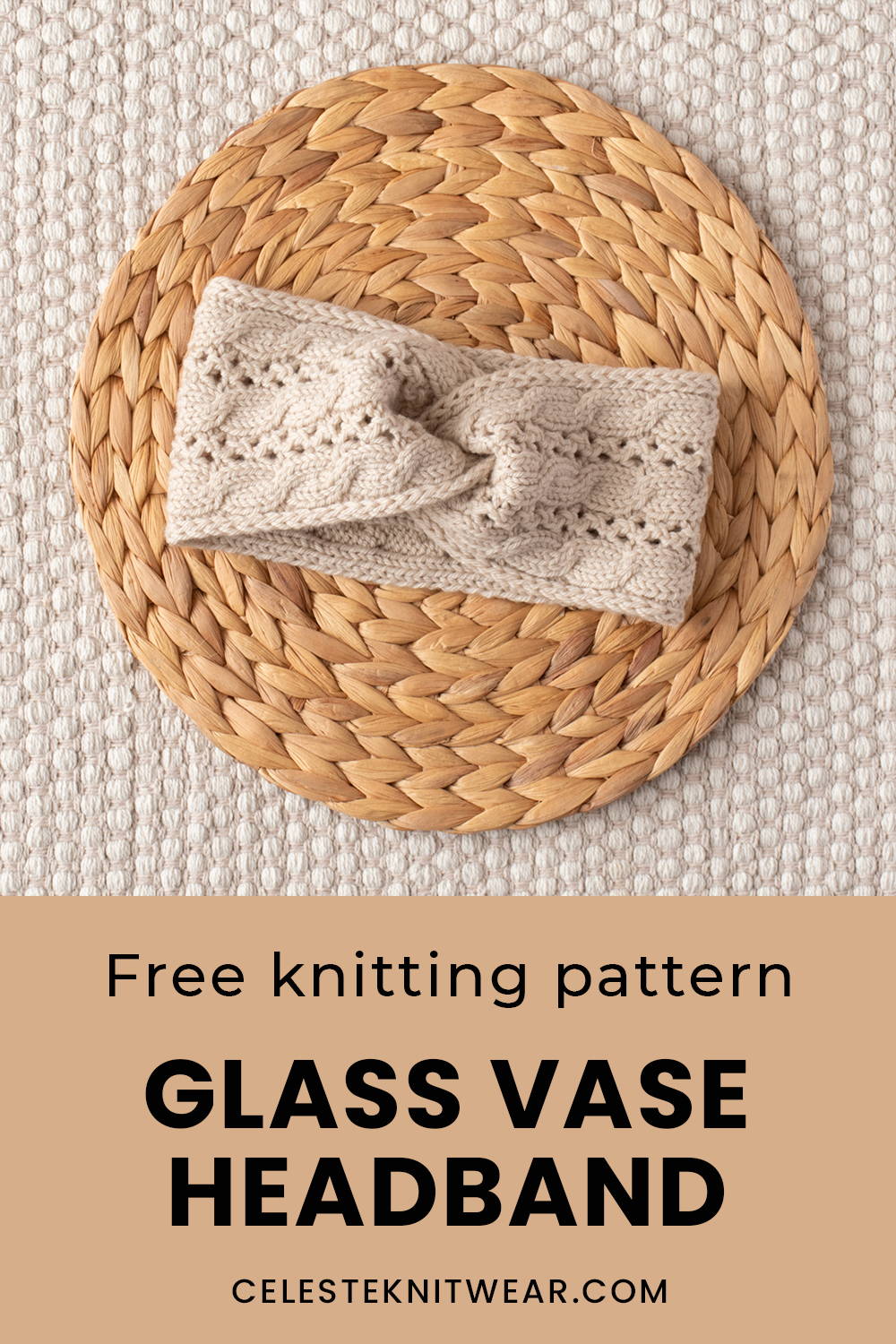Glass Vase Headband knitting pattern
