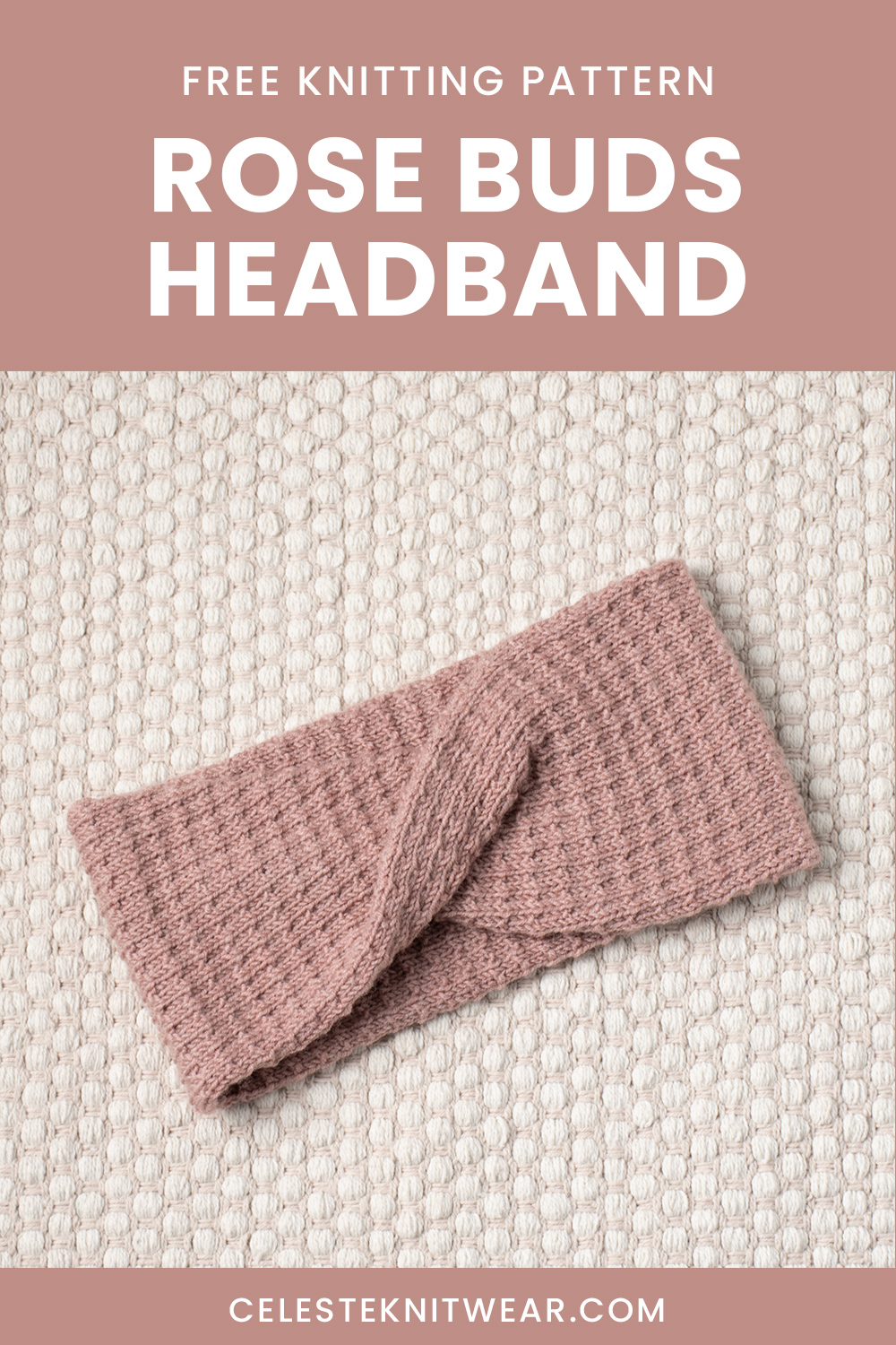Rose Buds Headband knitting pattern