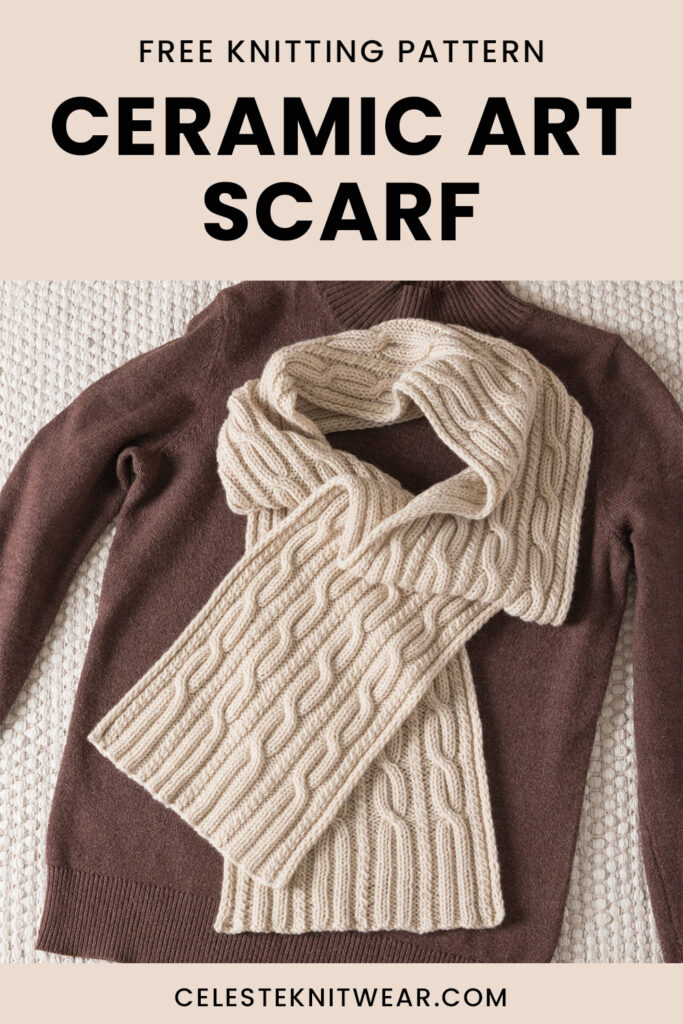 Knitted cable scarf.