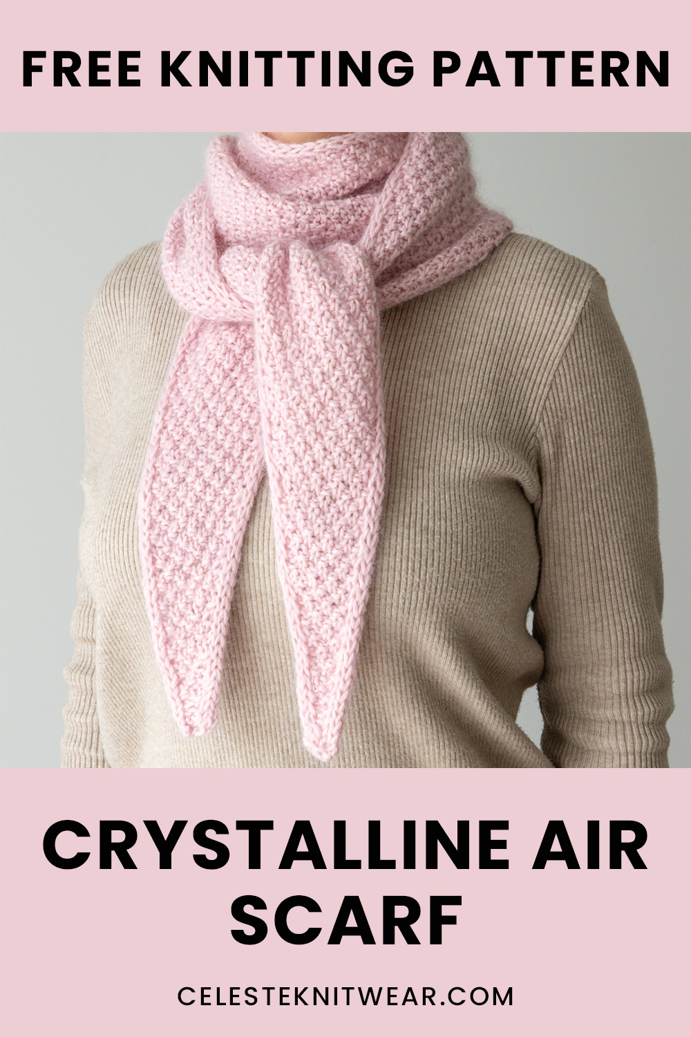 Model with a knitted scarf.