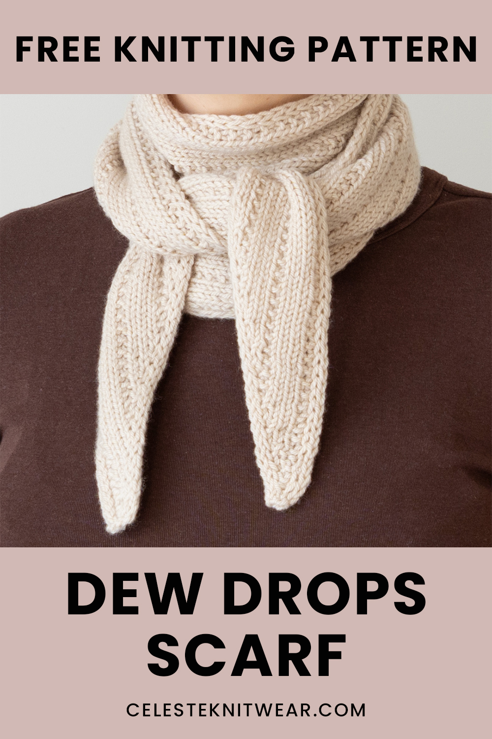 Knitted triangle scarf.